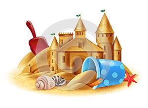 Sand Castle Realistic Background