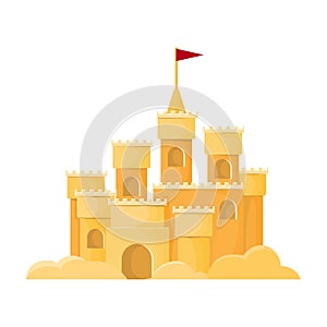 Sand castle vector icon.Cartoon vector icon isolated on white background sand castle .