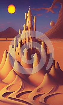 Sand castles - abstract digital art