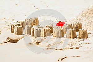 Sand castles on the beach