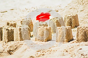 Sand castles on the beach