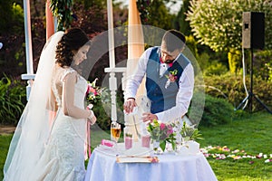 Sand ceremony outdoors