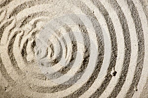 Sand circles in the sunlight