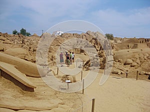 The Sand City. International Sand Sculpture Festival FIESA at the Pera village. Portugal