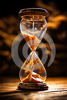 a sand clock with a black background