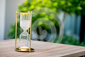 Sand clock, business time management concept