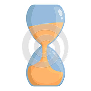 Sand clock glass icon cartoon vector. Sandglass timer