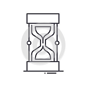 Sand clock icon, linear isolated illustration, thin line vector, web design sign, outline concept symbol with editable