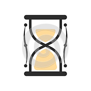 Sand clock. Vector. Hourglass logo. Business icon. Deadline concept. Sand clock glass vector. Hourglass vector.