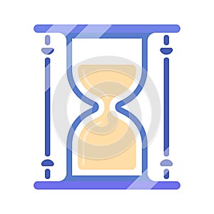 Sand clock. Vector. Hourglass logo. Business icon. Deadline concept. Sand clock glass vector. Hourglass vector.