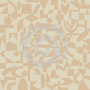 Sand-colored pattern of geometric shapes photo