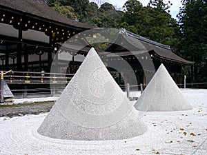 Sand cone in a garden of a Japanese temple in Japan photo