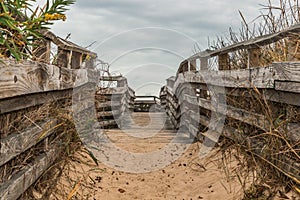 Sand-Covered Pathway to Beach at First Landing State Park