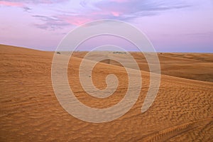 Sand desert sunset view, Dubai, United Arab Emirates