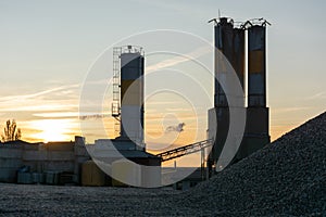 Sand destined to the manufacture of cement in a quarry