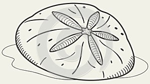 Sand Dollar on Sand Beach Element, vector design Generative AI