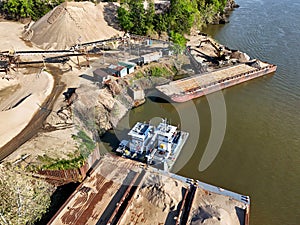 Sand dredging operation on the Arkansas river photo