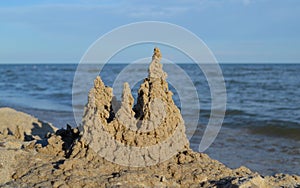 Sand drip castle baltic sea