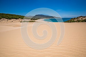 Sand dune of Bolonia beach, province Cadiz, Andalucia, Spain photo