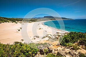 Sand dune of Bolonia beach, province Cadiz, Andalucia, Spain photo