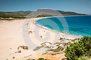 Sand dune of Bolonia beach, province Cadiz, Andalucia, Spain photo