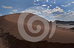 Sand dune in the desert sun.