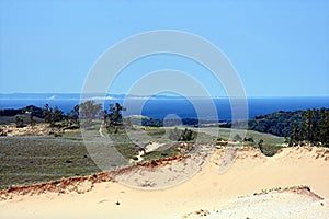Sand dune with lake