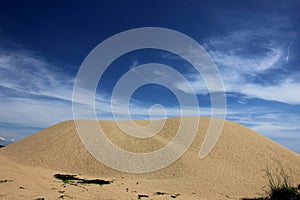 Sand dune of Pantai Mek Mas Beach in Kelantan, Malaysia.