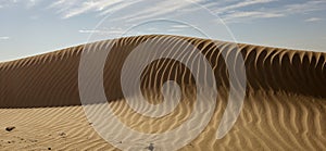 Sand dune with rippled pattern