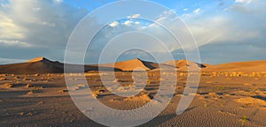 Sand Dunes along the Amargosa Desert at sunset