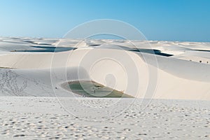 Sand Dunes ans Lagoons in Lencois Maranhenses, Brazil