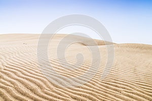 Sand dunes on the beach in Maspalomas.