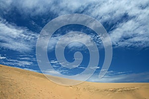 Sand dunes and blue skies