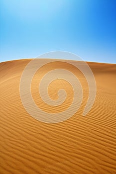 Sand dunes and cloudless sky