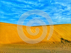 Sand dunes in desert of Algeria