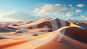 Serene And Calming Desert Dunes: A Photorealistic Landscape photo