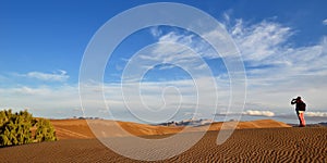 Sand dunes on the desert in Iran