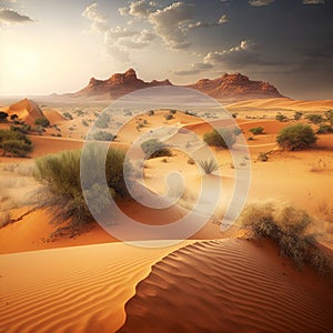 Sand Dunes in the Desert Landscape. AI