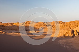 Sand dunes in desert Lut in Iran, near Shahdad. photo