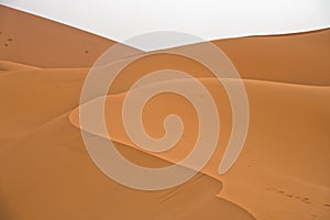 Sand dunes in Erg Chebbi before sunrise, Sahara desert, Morocco