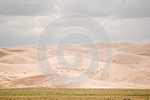 Sand dunes in Gobi desert.