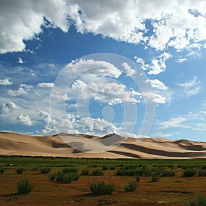 Sand dunes in gobi desert in mongolia