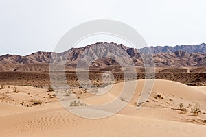Sand dunes in iranian desert Dasht-e Kavir.