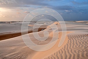 Sand dunes landscape in Lencois Maranhenses National Park, Brazil photo