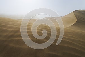 Sand dunes landscape and sand waves in Gobi Desert in China, Gobi Desert, China