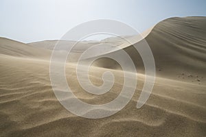 Sand dunes landscape and sand waves in the Gobi Desert in China, Gobi Desert, China