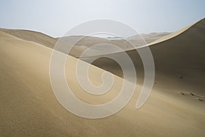 Sand dunes landscape and some waves of sand in Gobi Desert in China, Gobi Desert, China