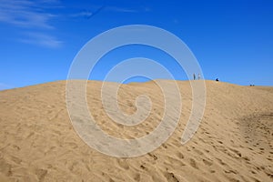 Sand dunes in Maspalomas on the Canary island Gran Canaria, Spain - 13.02.2017.