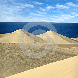 The Sand dunes Maspalomas of Gran Canaria, Canary Islands