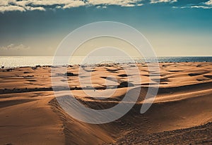 Sand dunes in Maspalomas Gran Canaria, Spain